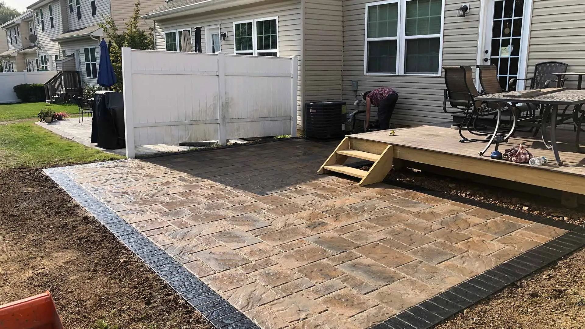 Backyard patio installed in Northampton County, PA.