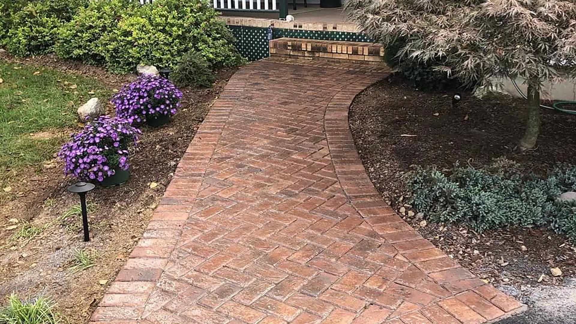 Brick walkway installed for front yard in Washington, NJ.