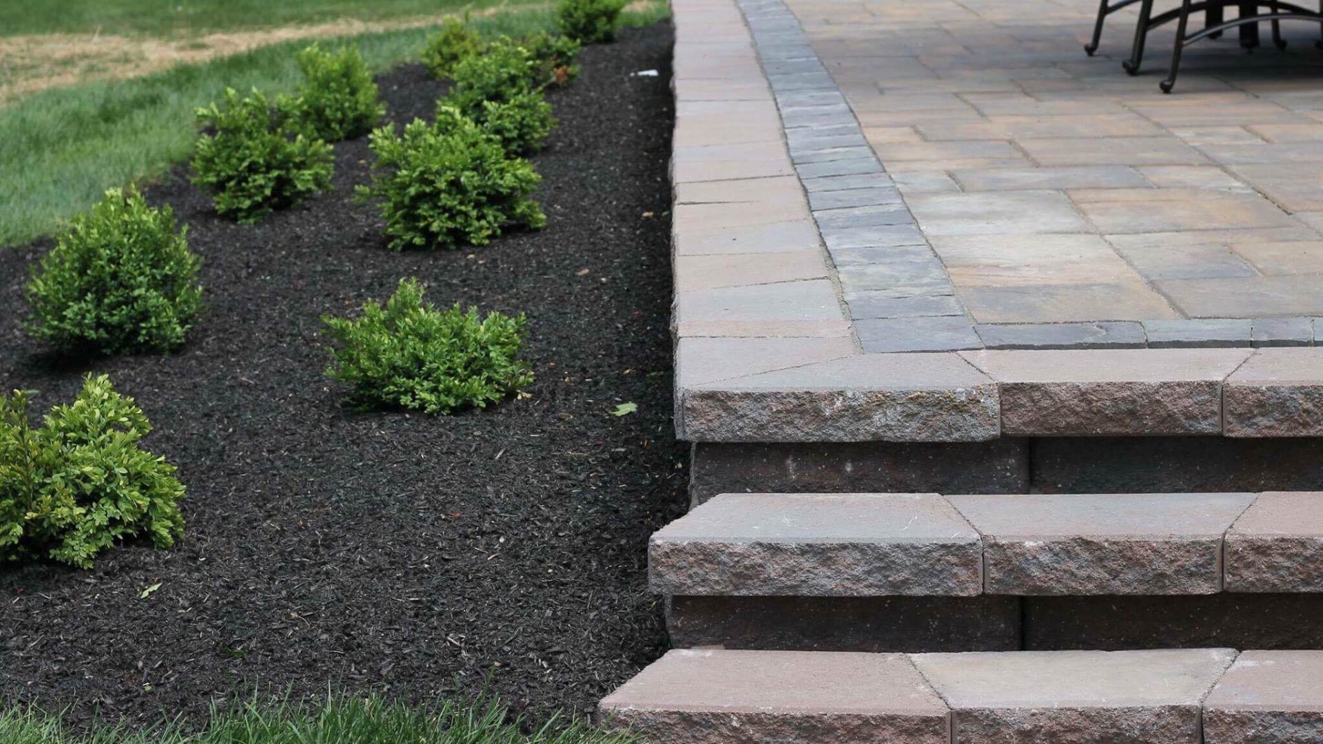 Patio with steps installed in Nazareth, PA.