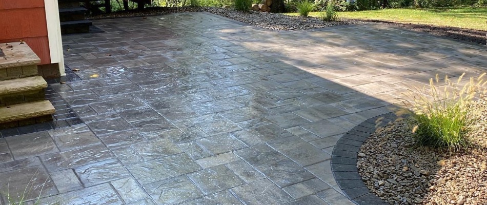 Cleaned and sealed patio pavers in Nazareth, PA.