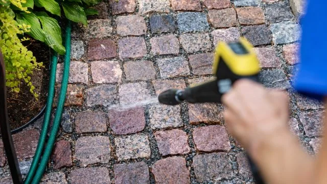 Professional cleaning walkway pavers in Nazareth, PA.