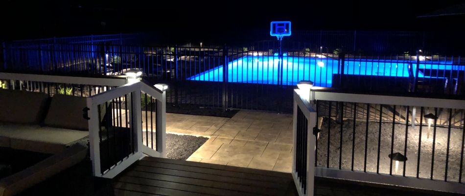 Outdoor patio and pool lighting in Easton, PA.