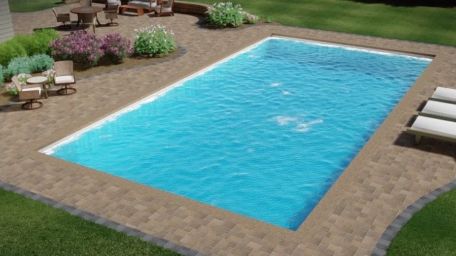 Pool installation design rendering in Easton, PA.